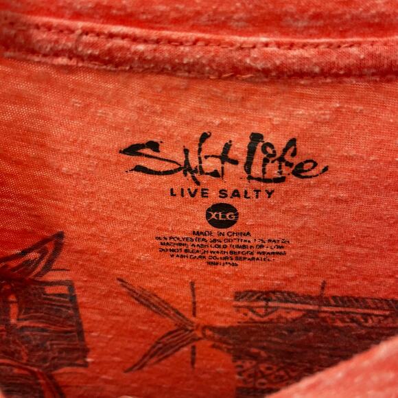 Salt Life Men’s XL Dolphin Sailfish Tuna Graphic T-shirt ~ Orange - Picture 5 of 5